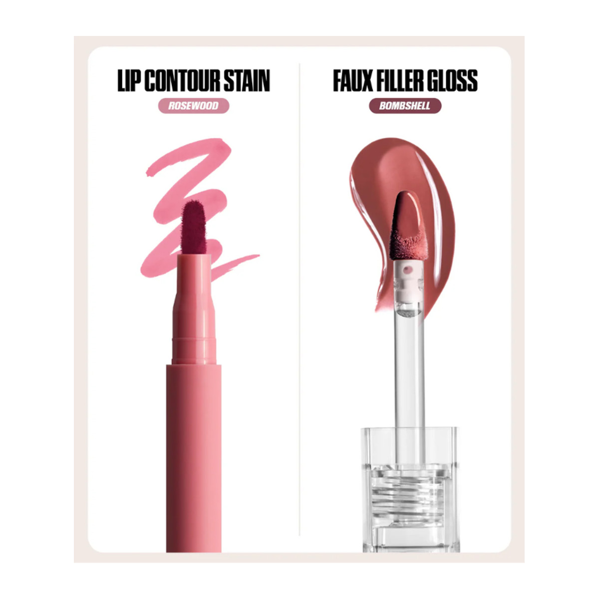 Huda Beauty Makeout Sesh Lip Duo - Rosy Nudes