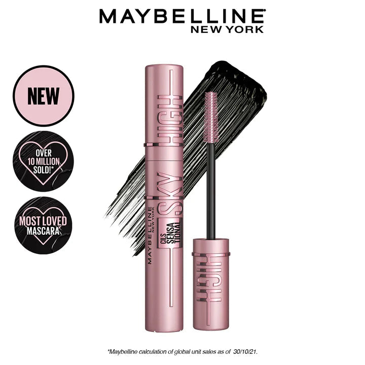 Maybelline New York Black Mascara For Extremely Long Eyelashes Lash Sensational Sky High Mascara Very Black